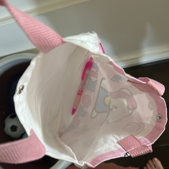 Hello Kitty Sanrio canvas tote 🩷 Pink Classic 🩷 Snack airplane milk New in bag - Picture 3 of 9